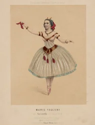 Marie Taglioni in Satanella, ein Ballett in 3 Akten choreografiert von Paul Taglioni, mit Musik von Pugni und Hertel